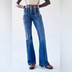 BDG Utility Micro Flare Jeans Urban Outfitters Blue Low Rise Jean Size 27 NWT